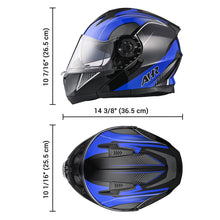 AHR Helmet Flip Up Modular Helmet RUN-M3 DOT Blue