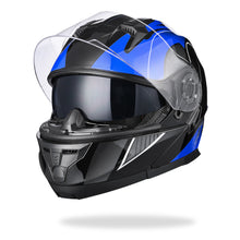 AHR Helmet Flip Up Modular Helmet RUN-M3 DOT Blue