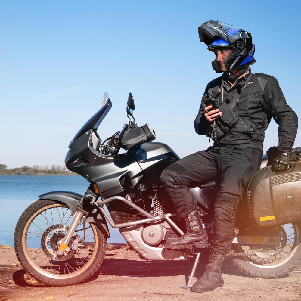 AHR Helmet Flip Up Modular Helmet RUN-M3 DOT Blue