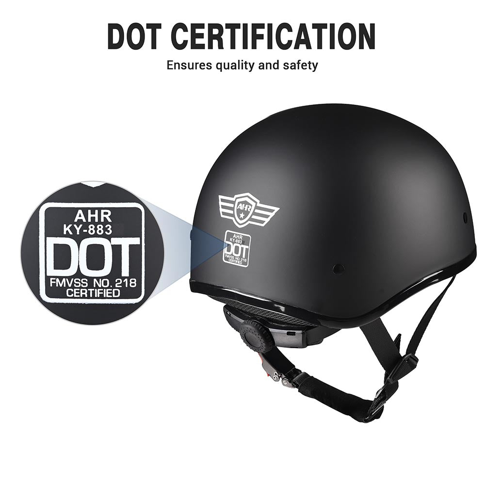 AHR RUN-C Classic Half Helmet Matte Black