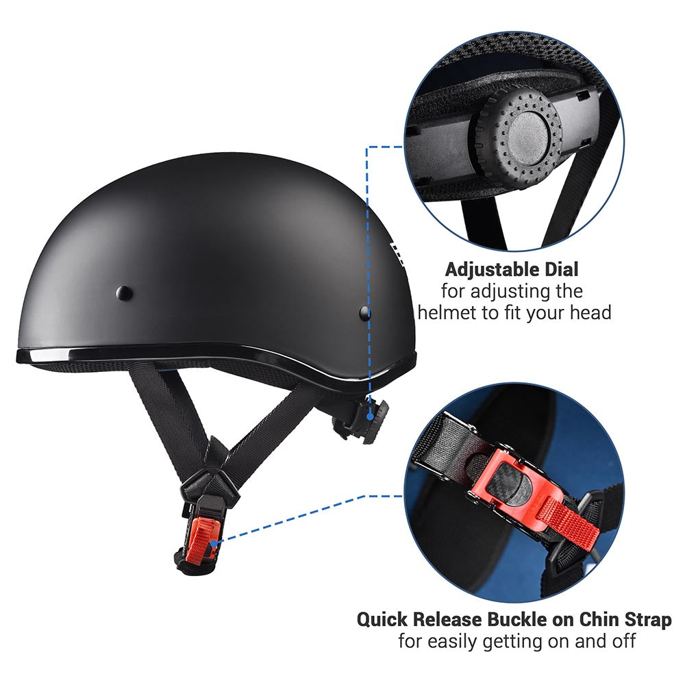 AHR RUN-C Classic Half Helmet Matte Black