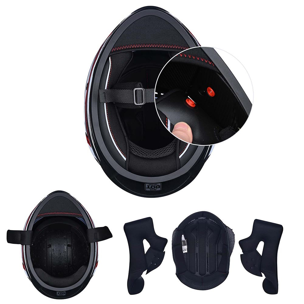 AHR RUN-F Full Face Helmet with Dual Visor Eagle DOT