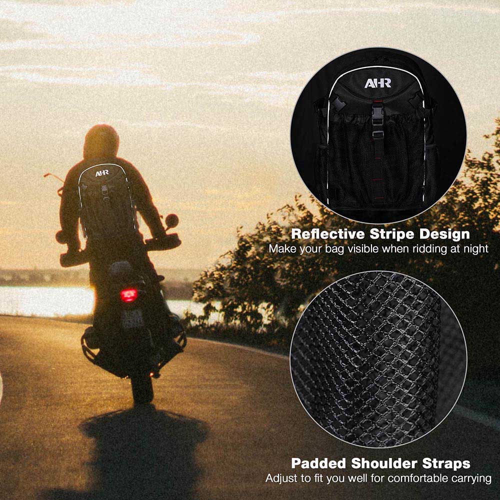 AHR Backpack with Helmet Holder Water Resistance 24L