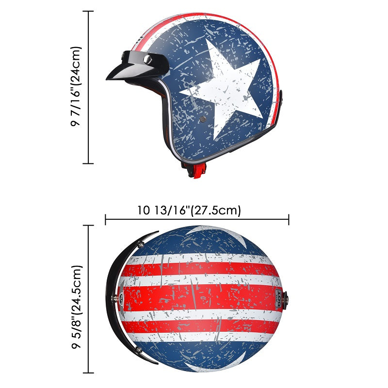 AHR RUN-O5 Open Face Helmet National Flag Style