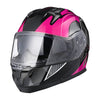 AHR Helmet Flip Up Modular Helmet RUN-M3 DOT Black Pink