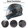 AHR Helmet Flip Up Modular Helmet RUN-M3 DOT Matte Black