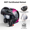 AHR Helmet Flip Up Modular Helmet RUN-M3 DOT Black Pink