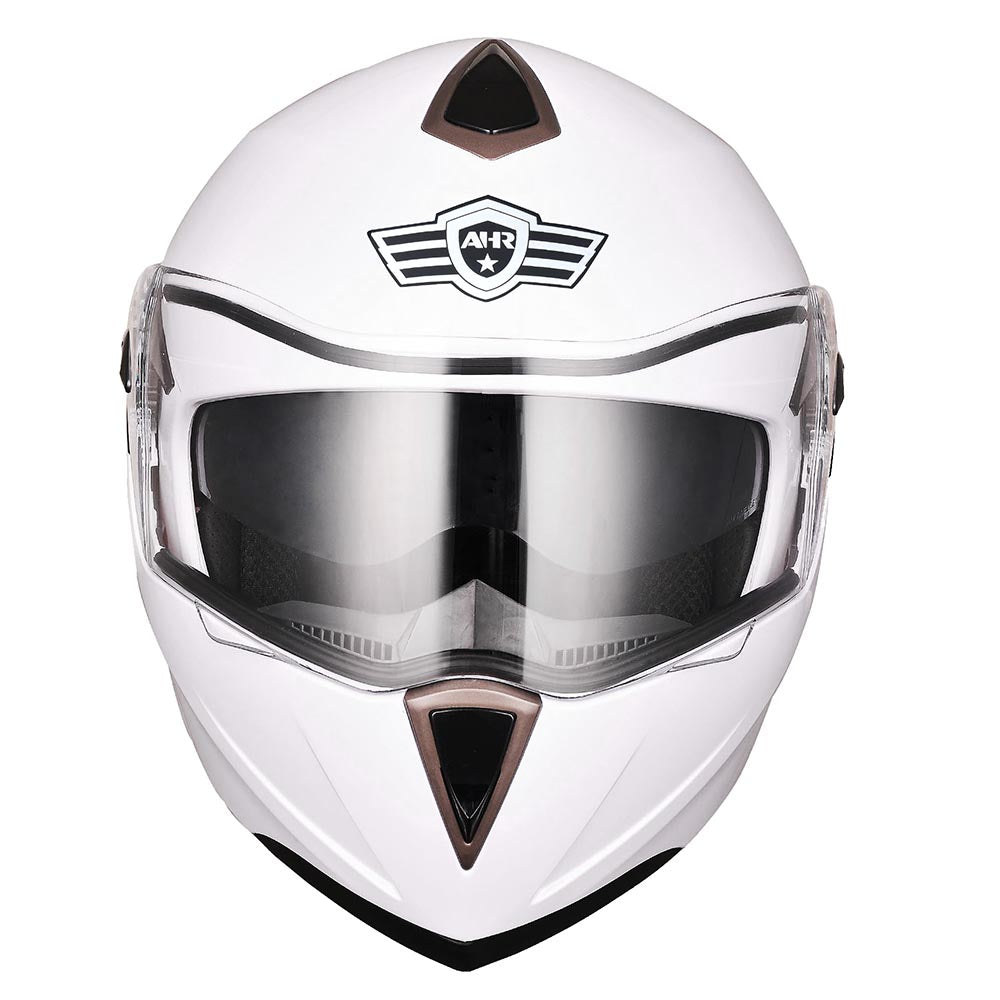 AHR Run-M Full Face Bluetooth Motorcycle Helmet Flip Up Modular Helmet Dual  Visors DOT Approved, M-XL