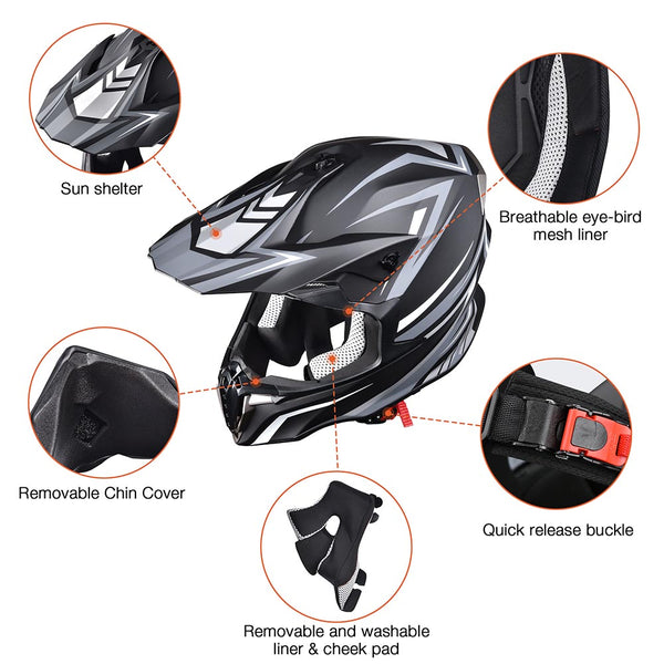AHR H-VEN20 Dirt Bike Helmet