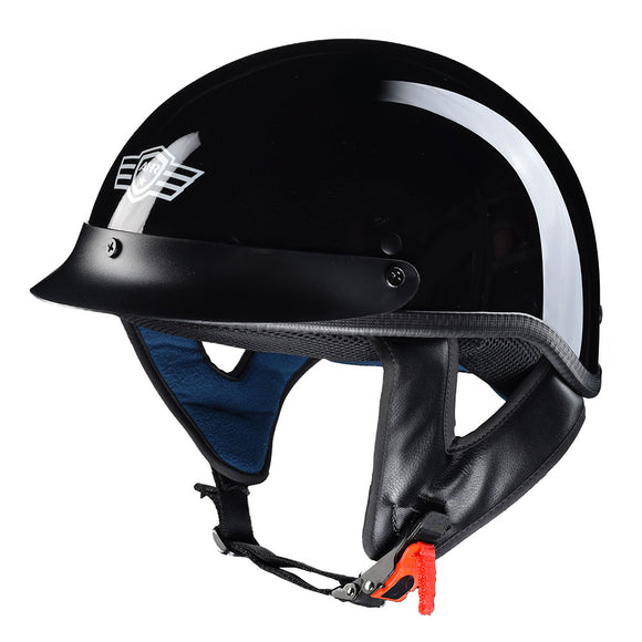 AHR RUN-C Classic Half Helmet Glossy Black