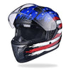 AHR RUN-F Full Face Helmet with Dual Visor American Flag