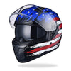 AHR RUN-F Full Face Helmet with Dual Visor American Flag