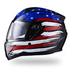 AHR RUN-F Full Face Helmet with Dual Visor American Flag