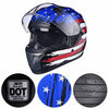 AHR RUN-F Full Face Helmet with Dual Visor American Flag