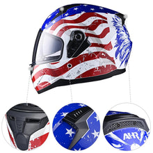 AHR RUN-F Full Face Helmet with Dual Visor Eagle DOT