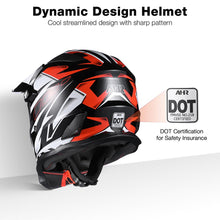 AHR H-VEN25 Off-Road Dirt Bike Helmet Black Red