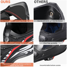 AHR H-VEN25 Off-Road Dirt Bike Helmet Black Red