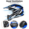 AHR H-VEN25 Off-Road Dirt Bike Helmet Black Blue