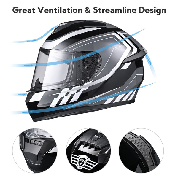 AHR RUN-F3 Motorcycle Full Helmet